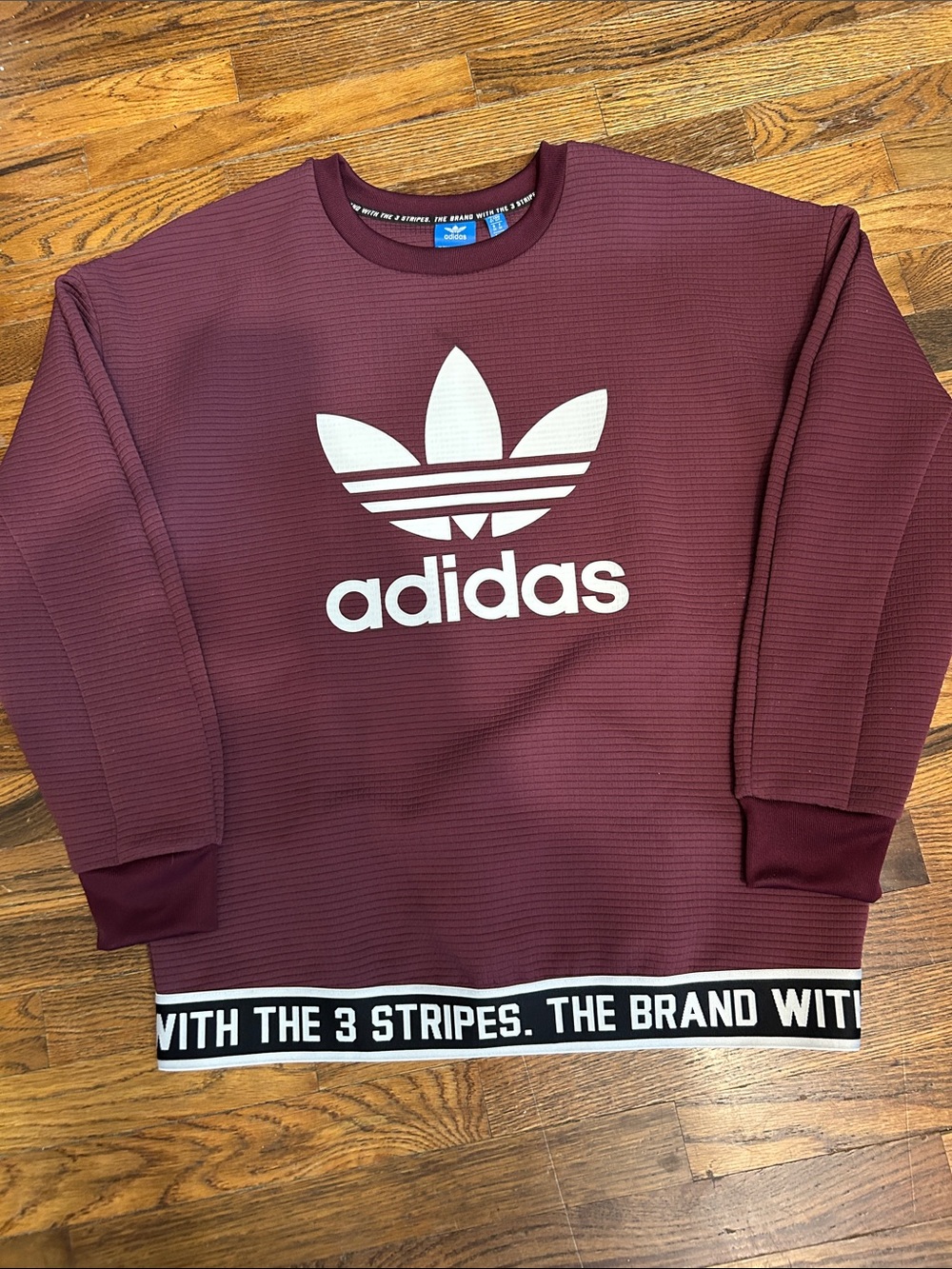 adidas Burgundy Sweatshirt with White Trefoil Logo